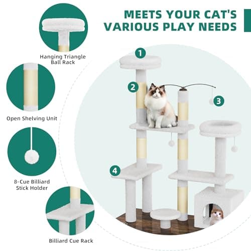 YITAHOME 71 Inch Cat Tree with Double Litter Box Enclosure and Cat Tower Condo for 2 Cats