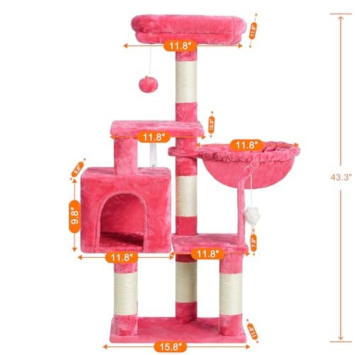 Cat Tower Condo with Toy for Indoor Cats
