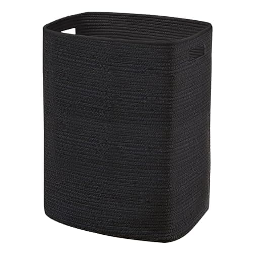 Tall Woven Laundries Basket - White, 16"x13"x22", 75L — Black