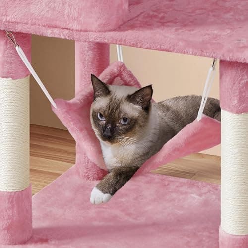 Yaheetech Large Cat Tower with Condos for Medium Cats Pink