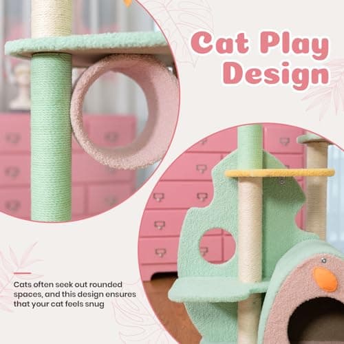 Happy & Polly Extra Large 57.5" Cat Tree with Sisal Scratching Posts & Cozy Perches