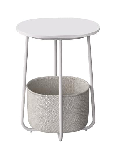 TUTOTAK White TB01BW063 Cloth Storage End Table - Living & Bed Room — White