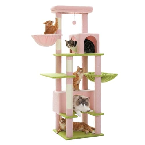 PEQULTI Super Large Pink Cat Tree for Indoor Cats