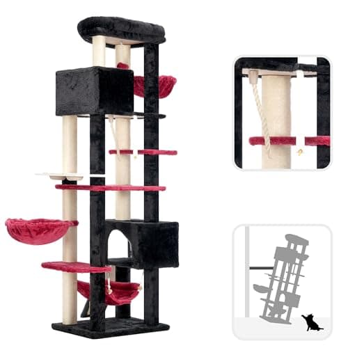 Black and Red Hey-brother Gothic Cat Tree MPJ036BR
