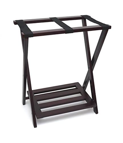 Lipper International Right Height Folding Luggage Rack, Espresso Finish