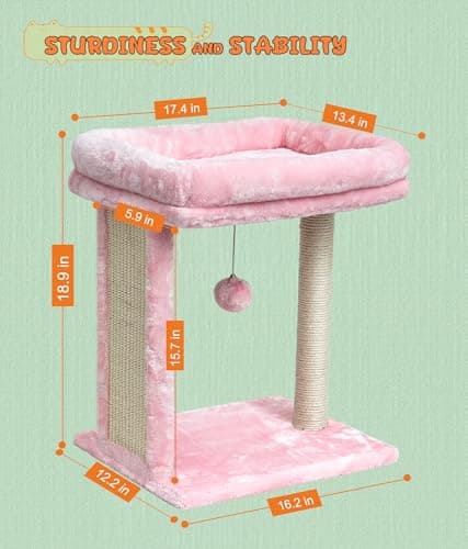 Small Pink Cat Tree for Indoor Kittens