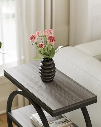 Little Tree 3-Tier Gray & Black End Table for Living Room and Bedroom