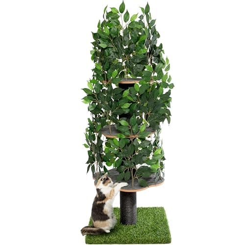Multilevel Cat Tree with Interchangeable Leaves - Climbing, Hiding, and Sleeping - Pet-Safe and Durable