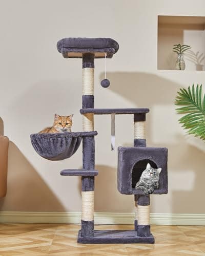 Indoor Cat Tree with Scratching Posts and Hammock