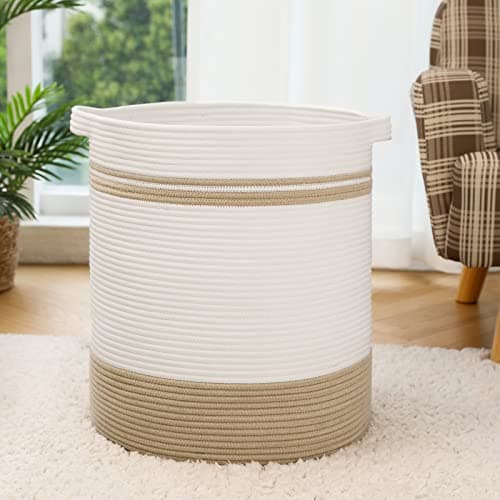 OIAHOMY Decorative 80L Laundry Hamper with Handles - Gradient Gray — White&Yellow