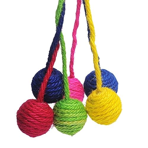 Eco-Friendly Sisal Rope Ball for Indoor Cats - Hanging Interactive Toy