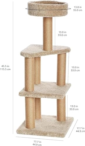 Amazon Basics Beige Multi-Level Cat Tree with Scratching Posts - Large