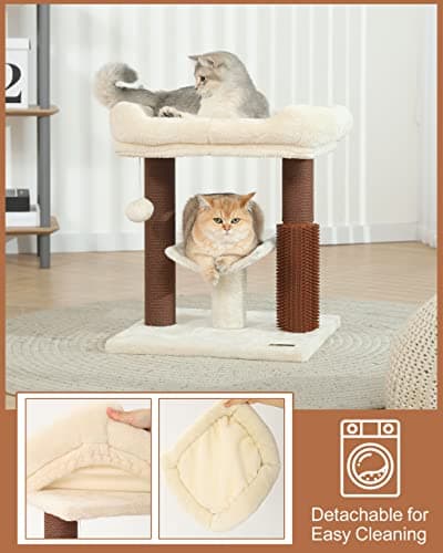 HOOPET Cat Tree Tower with Cozy Perch, Scratching Post, and Interactive Ball