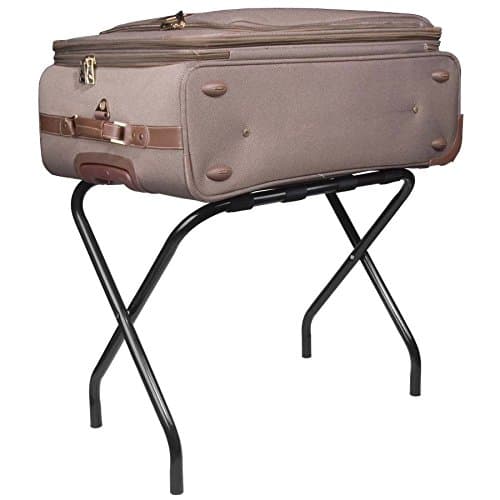 King's Brand Black Metal Foldable Luggage Rack Stand