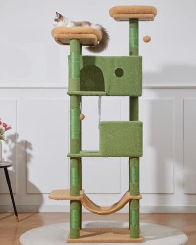 Taoqimiao Large Cat Tree with 7 Scratching Posts & 2 Perches MS030LT Cactus