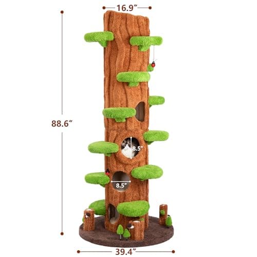 Luxury Multi-Level Cat House with Scratching Post for Indoor Cats (Green)