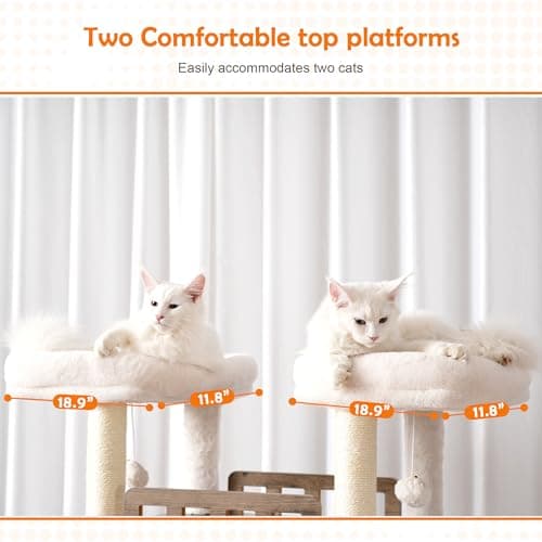 Heybly All-in-One Cat Condo with Litter Box Enclosure, Scratching Posts, and Large Platform for Big Cats - Rustic Gray HCT112SG