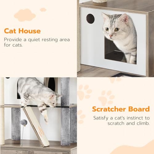 Cat Tree with Litter Box Enclosure for Cat Lovers