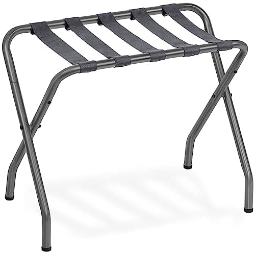 Luggage Rack Set of 2 for Hotel Room or Bedroom — Gray