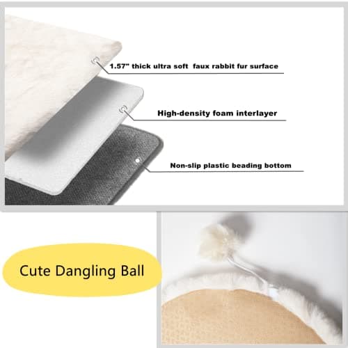 SHENGOCASE 2-Pack 12"x15.7" Rectangular Faux Rabbit Fur Cat Tree Cushion Pad for Window Perch