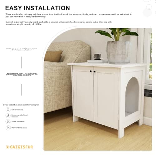 Eco-Friendly Litter Box Enclosure with Removable Divider