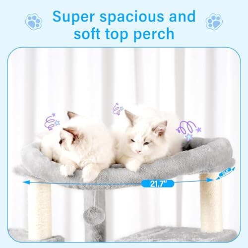 Hey-brother Light Gray 70.8" Multi-Level Cat Tree Tower MPJ036W