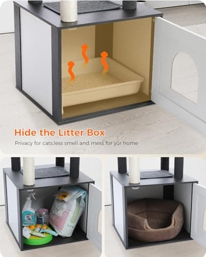 Cat Tower with Litter Box Enclosure for Large Cats