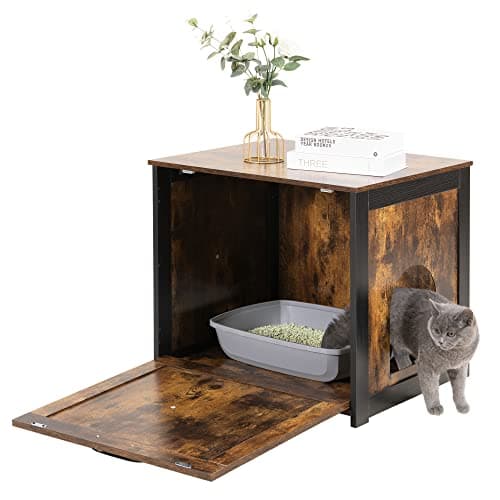 Dwanton Cat Litter Box Furniture with Reversible Entrance