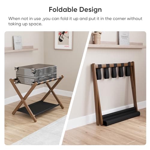 Pack of 2 Foldable Luggage Racks for Guest Room or Hotel Bedroom