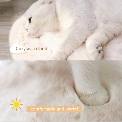 SHENGOCASE Replacable 10" Round Faux Rabbit Fur Cat Tree Cushion Pad