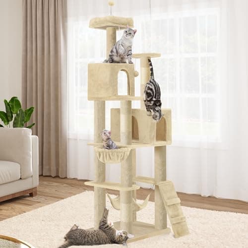 YITAHOME 75in Multi-Level Cat Tree Tower for Indoor Cats — Beige