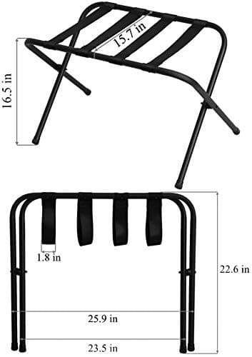 Mabel Home Black Metal Folding Luggage Rack