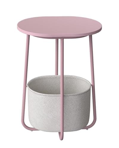 TUTOTAK White TB01BW063 Cloth Storage End Table - Living & Bed Room — Pink