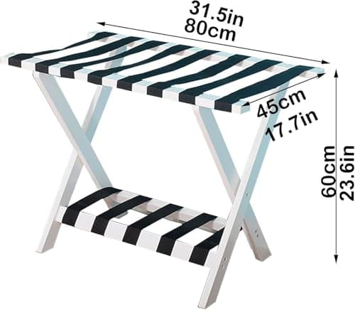 TIST Wood Color Foldable Suitcase Rack - Hotel Guest Room Set of 2