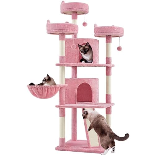 Yaheetech 68.5in Large Cat Tree with Caves & Platforms