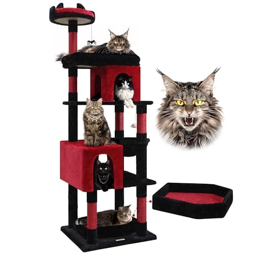 Sturdy 72in S72 Heavy Duty Cat Tree for Large Cats 20 lbs+ Light Grey — Gothic