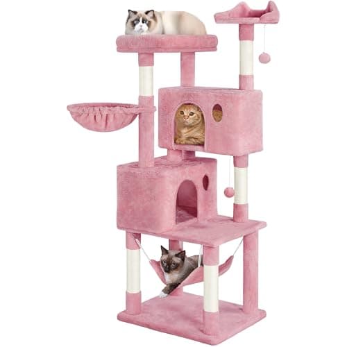 Yaheetech Large Cat Tower with Condos for Medium Cats Pink