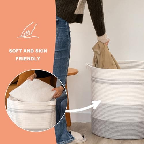 OIAHOMY Decorative 80L Laundry Hamper with Handles - Gradient Gray
