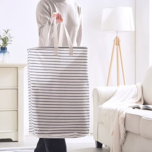 70L Collapsible Waterproof Laundry Hamper with Easy Carry Handle (Grey)
