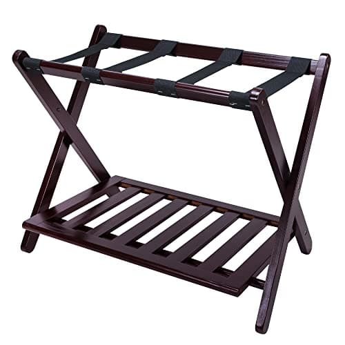 Walnut Solid Wood Casual Home Luggage Rack — Espresso