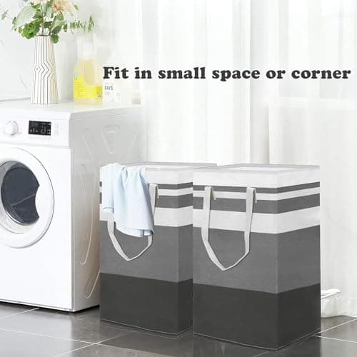 1-Pack Large Waterproof Freestanding Laundry Hamper with Handles for Dorm and Family