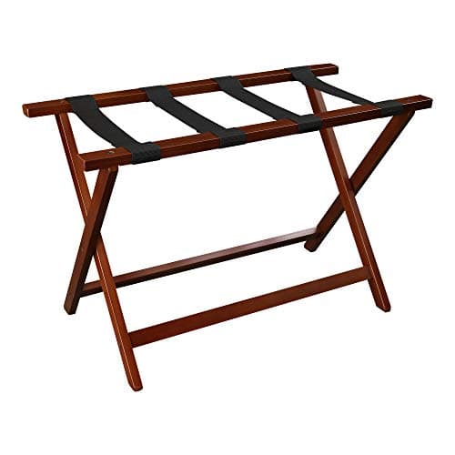 Solid Wood Heavy Duty 30" Extra-Wide Casual Home Luggage Rack — Walnut