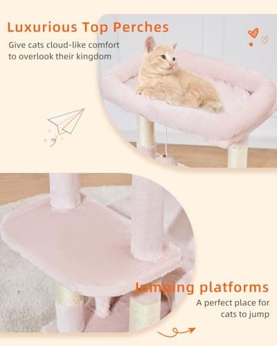 Taoqimiao MS027P Jelly Pink 39.4-Inch Kat Tree for Kittens