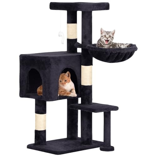 BestPet 36 Inch Tall Cat Tree with Scratching Post & Hammock (Dark Gray)