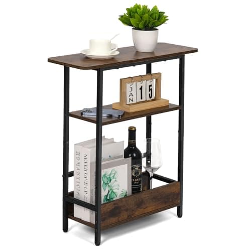 Slim Charging End Table with 3-Tier Stand for Living Room — Excluding charging stations