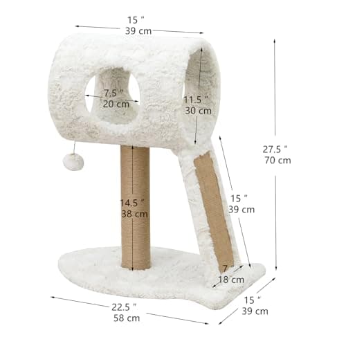 Catry Scratching Pad & Playhouse - Sturdy Cat Tree with Tunnel Toys (24.02”)