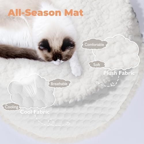 Luxurious White Wood Cat Tree by Easyego with Scratching Posts & Flower Platforms