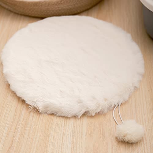 SHENGOCASE Replacable 10" Round Faux Rabbit Fur Cat Tree Cushion Pad