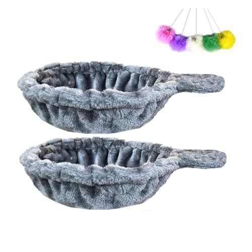 SHENGOCASE 5-Pack Cat Tree Hammock & Toys, Light Grey Nest Lounger Bed Replacement — Gray