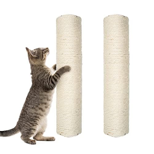 10" Sisal Cat Scratching Post Refill for Cube Tower, 2 Pack with Screws, White
